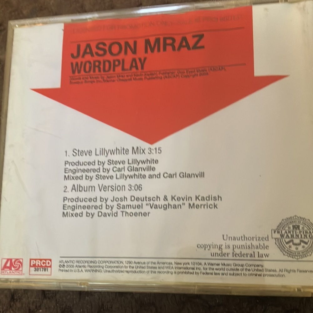 Jason mraz wordplay promo cd - Picture 2 of 2